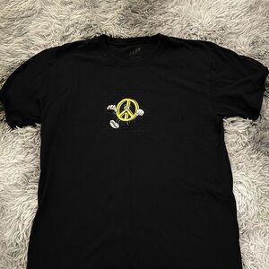 Black Graphic T-Shirt small hole